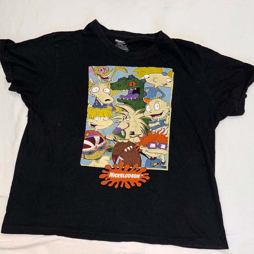 Men’s Nickelodeon 90’s Shows Black Graphic T-Shirt